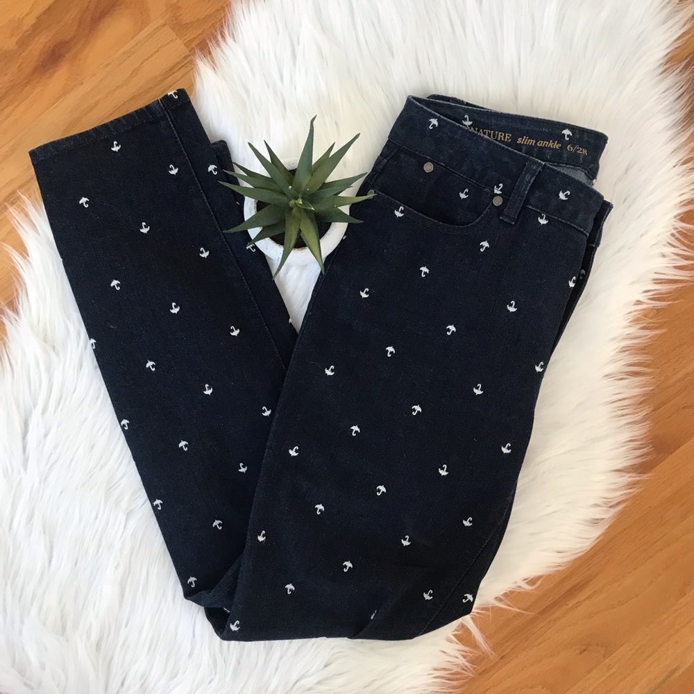 ✨Talbots - umbrella print jeans - Size 6